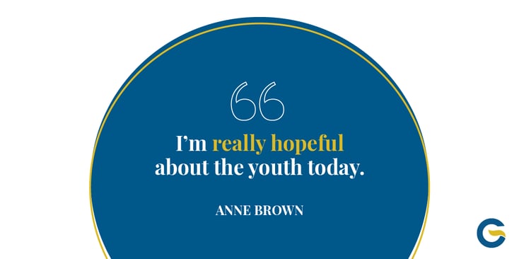 Anne Brown quote: I’m really hopeful about the youth today.
