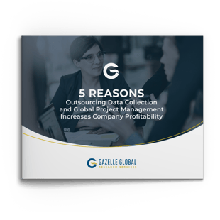 an image of a free resource that will take you to a landing page for a free resource called 5 reasons to outsourcing data collection and global project management increases company profitability 